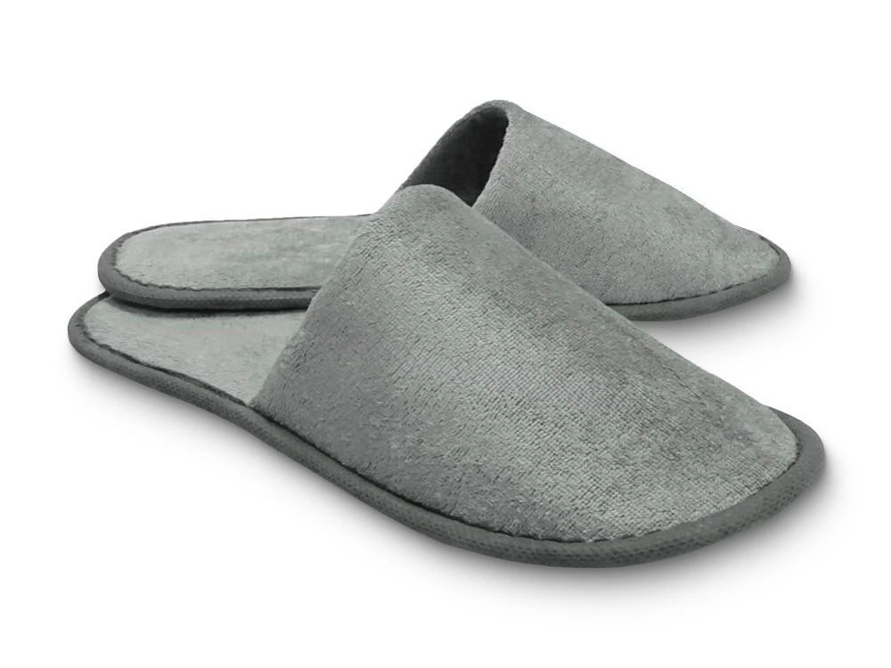 Pantoffeln mit geschlossener Spitze, 30 cm, grau