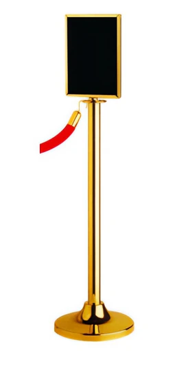 Absperrseil mit Infotafel, senkrecht, goldglänzend