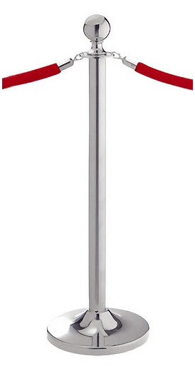 Absperrseil, chromglänzend, Höhe 100 cm