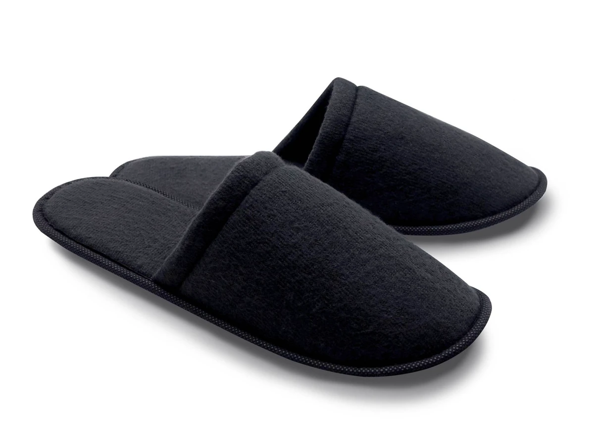 Frotteepantoffeln mit geschlossener Spitze, 30 cm, schwarz