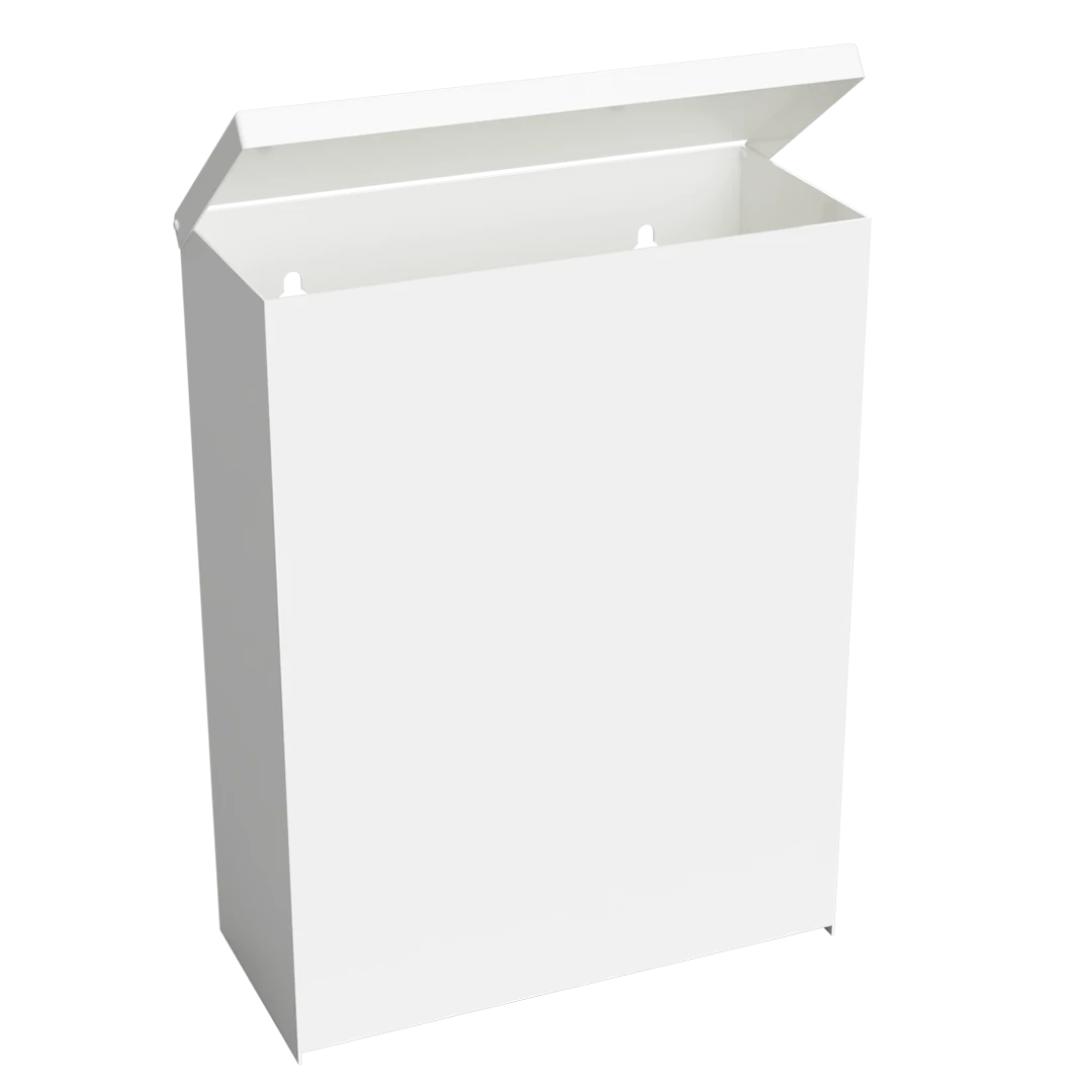 Abfallbehälter quadratisch, wandhängend, weiß, 6 l