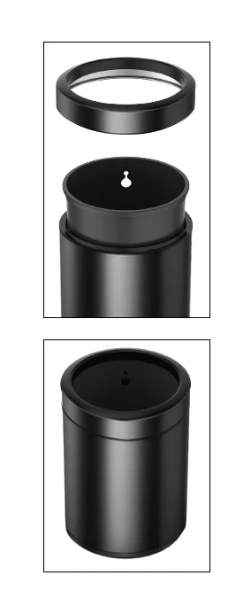 Doppellagiger Raumabfallbehälter, rund, anthrazit, 6 l