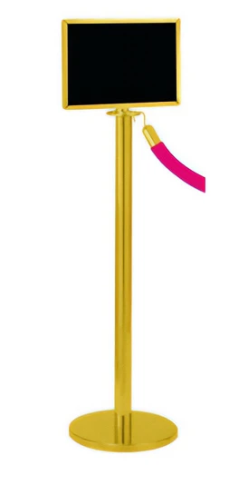 Absperrseil mit Infotafel, waagerecht, goldglänzend