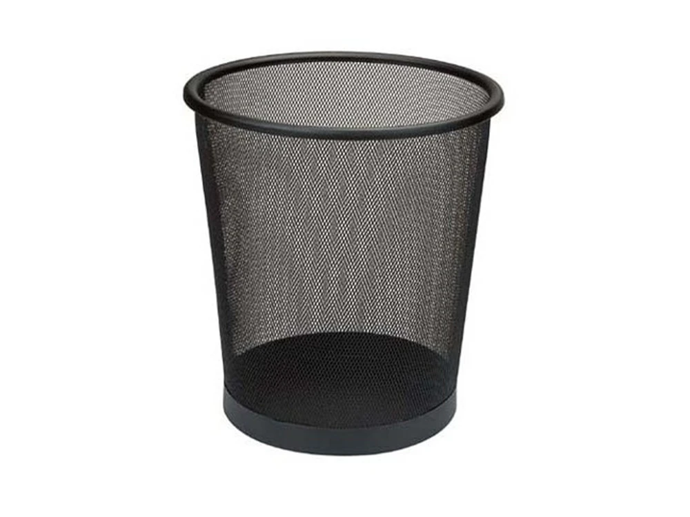 Draht-Raumabfallbehälter, rund, schwarz, 13 l