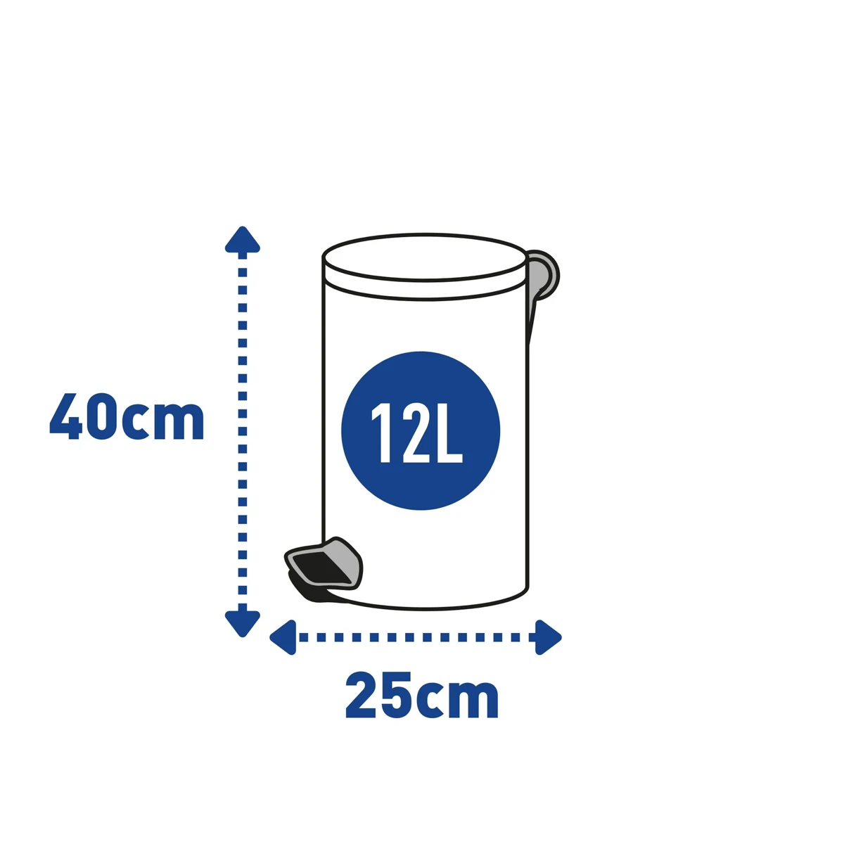 Treteimer, schwarz, 12 l