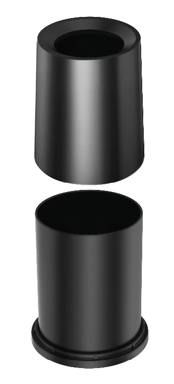 Doppellagiger Raumabfallbehälter, rund, anthrazit, 8 l