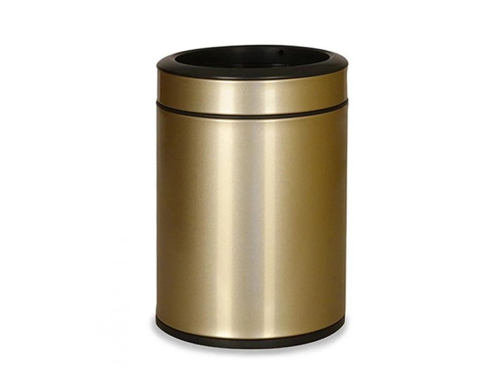 Doppellagiger Raumabfallbehälter, rund, gold, 6 l