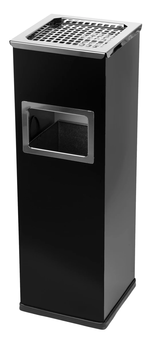 Mülleimer mit Aschenbecher Mirage, schwarz