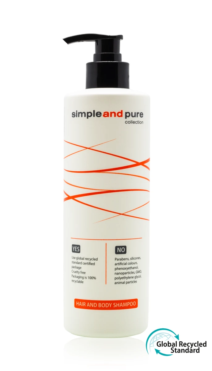 Haar- und Körpershampoo, Pumpspender, 450 ml, Simple and Pure