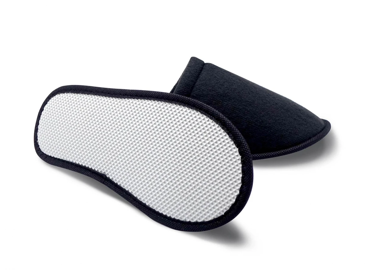 Frotteepantoffeln mit geschlossener Spitze, 30 cm, schwarz