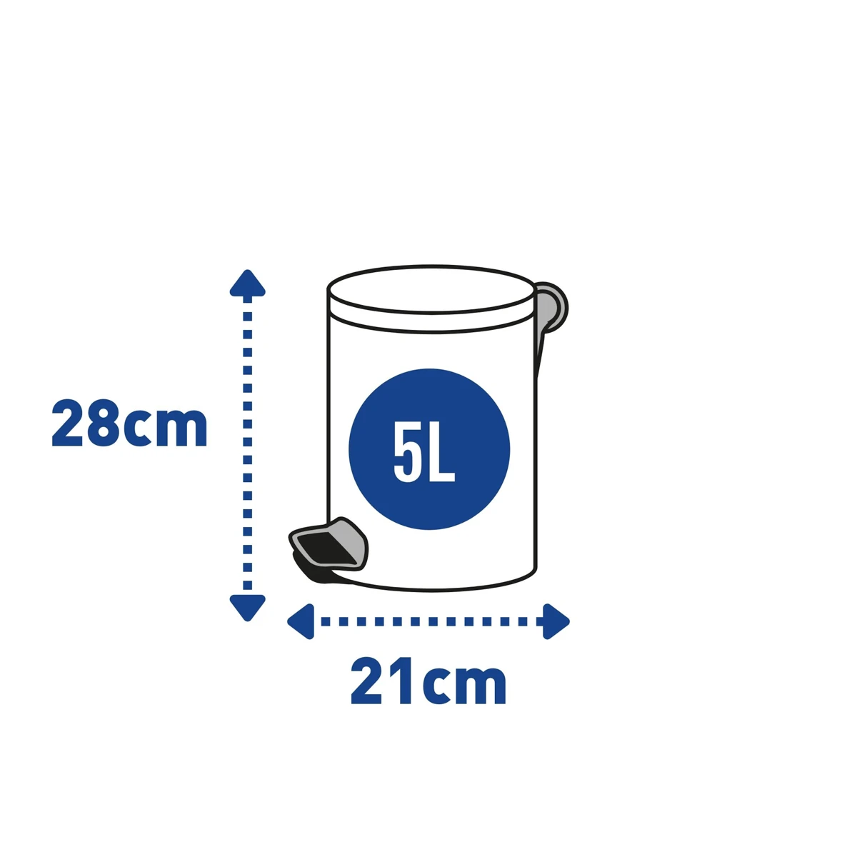 Treteimer, Edelstahl glänzend, 5 l