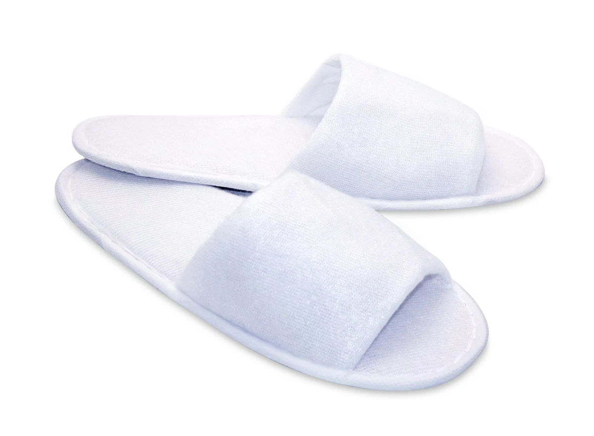 Pantoffeln Basic mit offener Spitze, 28 cm, weiß